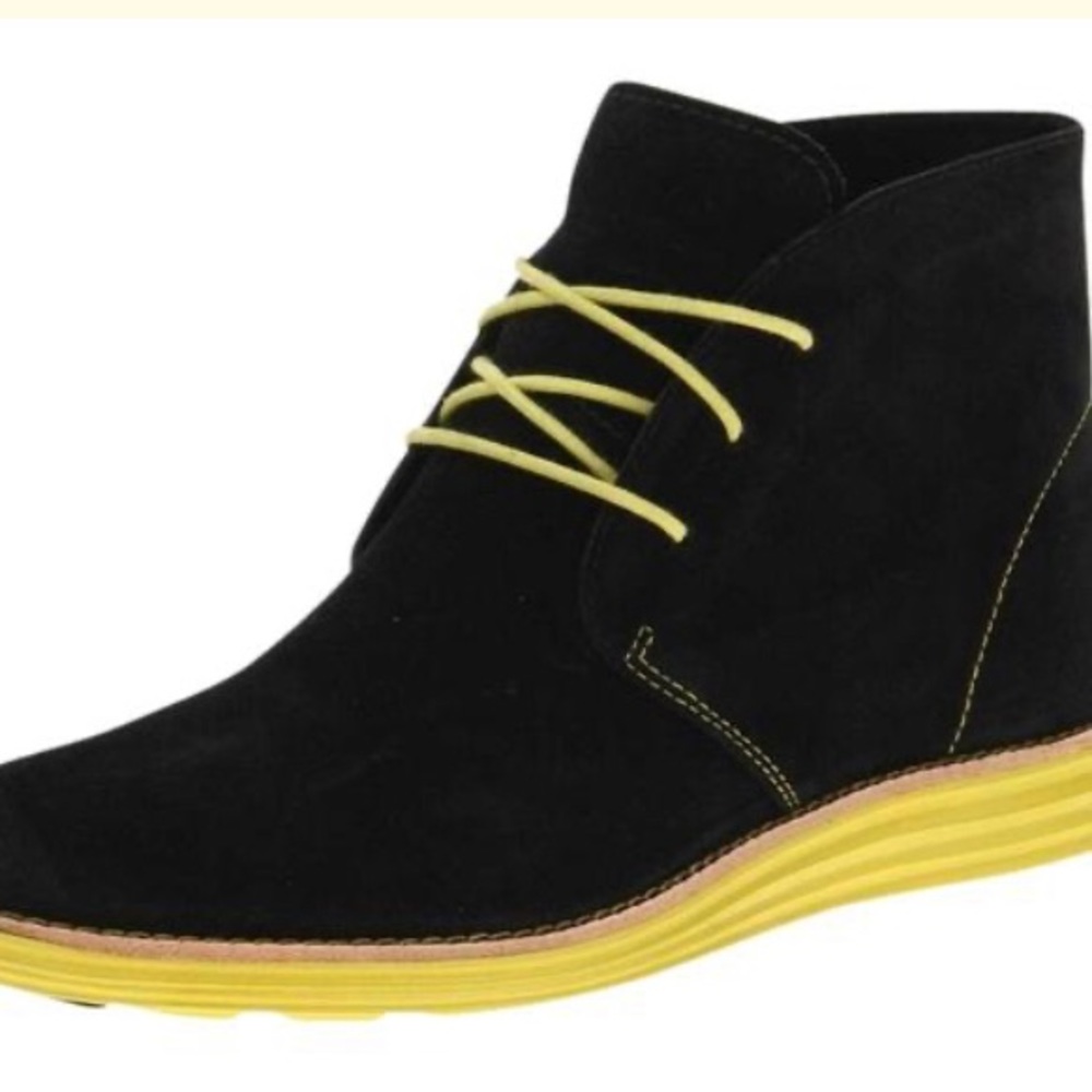 Cole Haan Womens Chukka Boots Black Leather 8.5